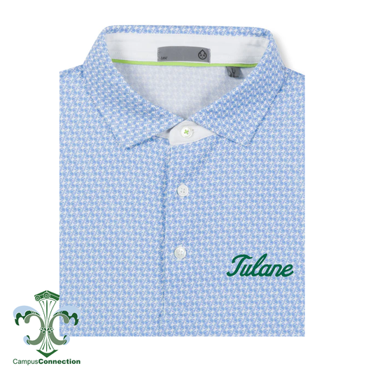 Tasc Vintage Script Cloud Polo Shirt - Seahorse