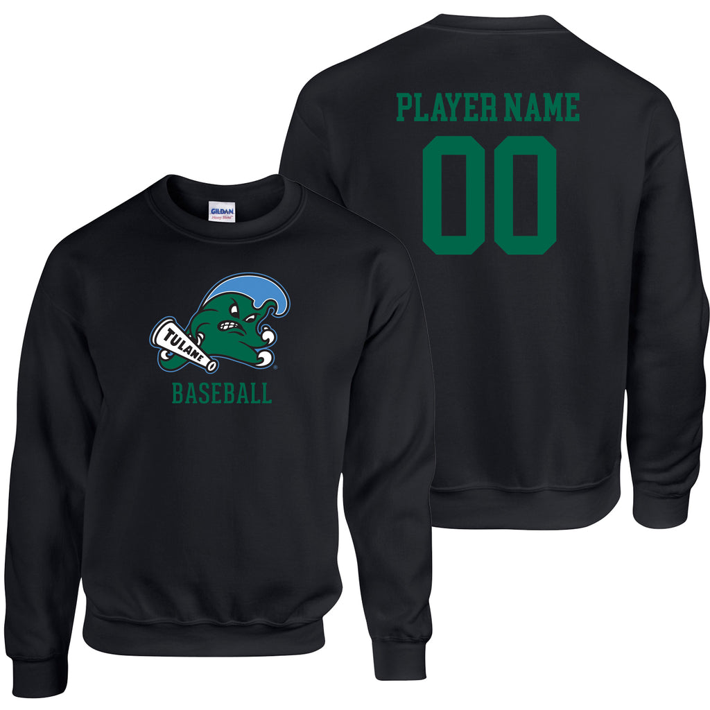 Tulane Baseball NIL Player Angry Wave Crewneck Sweatshirt