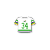 Tulane Women's Cropped Baseball Jersey - Mardi Gras Throwback Stripes