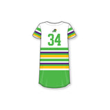 Tulane Women's Baseball Dress - Mardi Gras Throwback Stripes