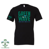 Green Wave Baseball Cotton T-Shirt