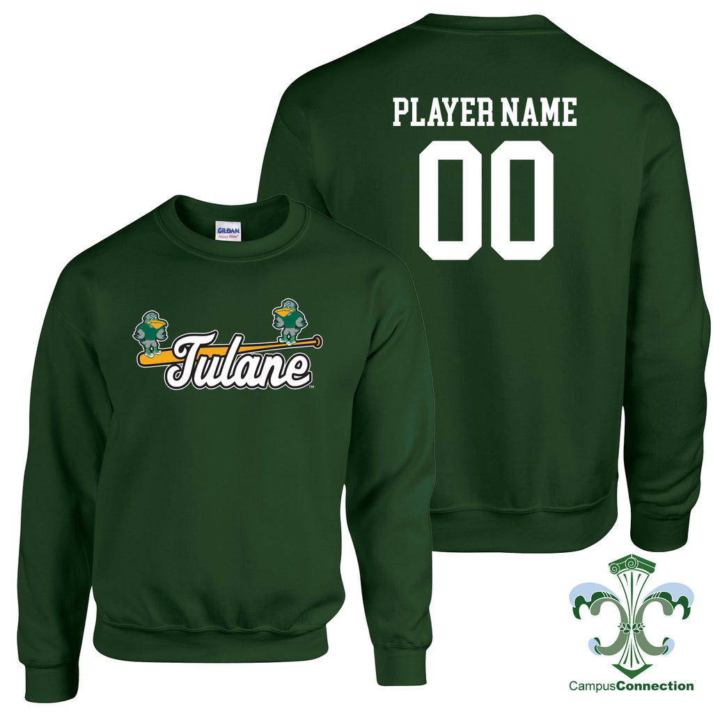 Tulane Baseball NIL Player Sluggerbird Crewneck Sweatshirt