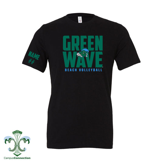 Green Wave Beach Volleyball Cotton T-Shirt