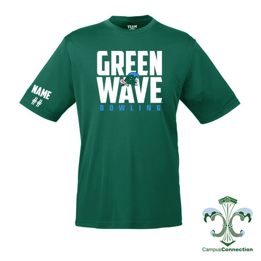 Green Wave Bowling Performance Shirt