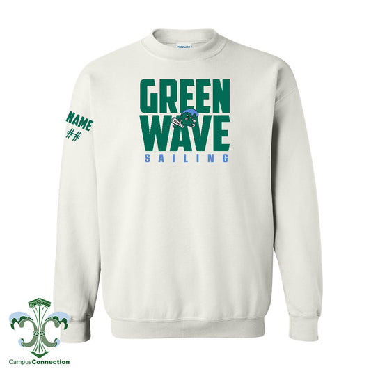 Green Wave Sailing Crewneck Sweatshirt