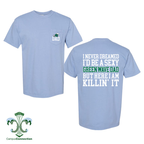 Tulane Sexy Green Wave Dad Pocket T-Shirt