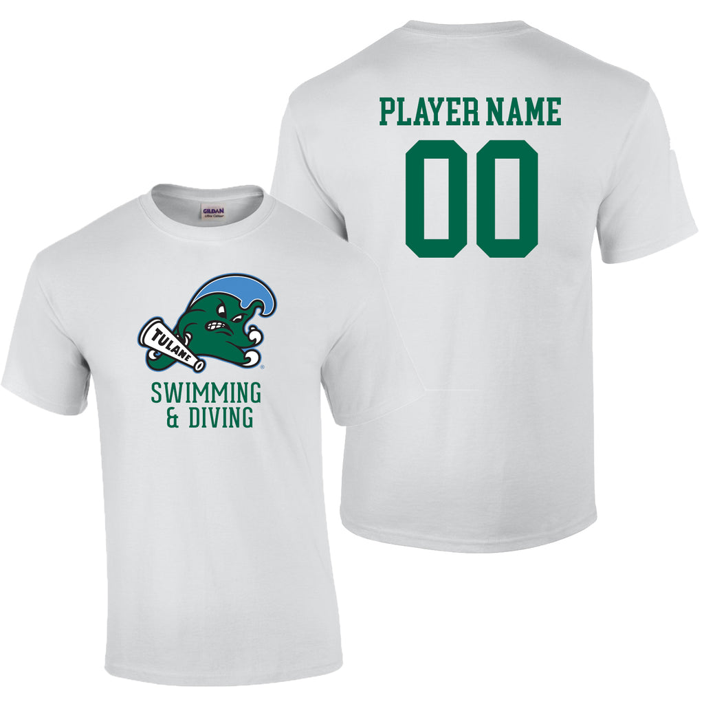 Tulane Swimming & Diving NIL Player Angry Wave Shirt