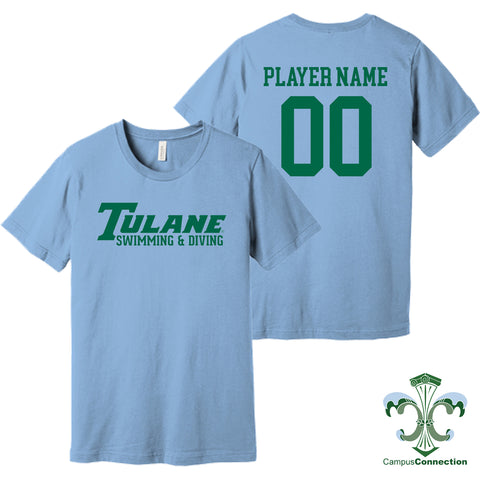 Tulane Swimming & Diving NIL Player Wordmark Shirt