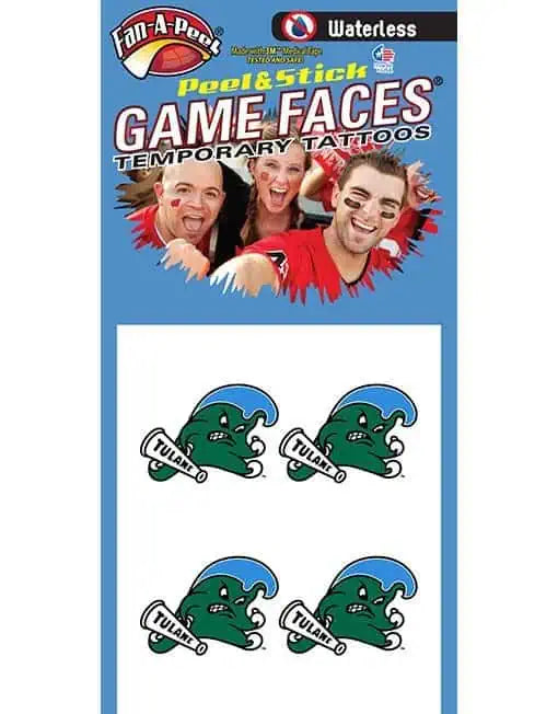 Tulane Peel & Stick Temporary Tattoos