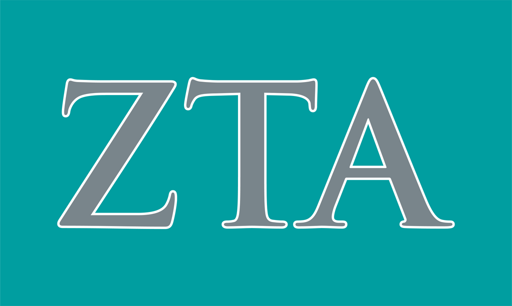 Zeta Tau Alpha Sorority Greek Letters Flag, Two-Color Design โ Campus ...
