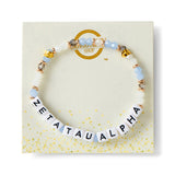 Zeta Tau Alpha Bracelet With Glass Beads and 18K Gold Accent Beads