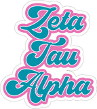 Zeta Tau Alpha Retro Sorority Car Magnet Set of 2