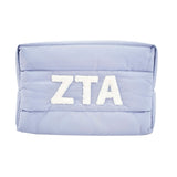 Zeta Tau Alpha Makeup Bag - Puffer Style with Sorority Letters