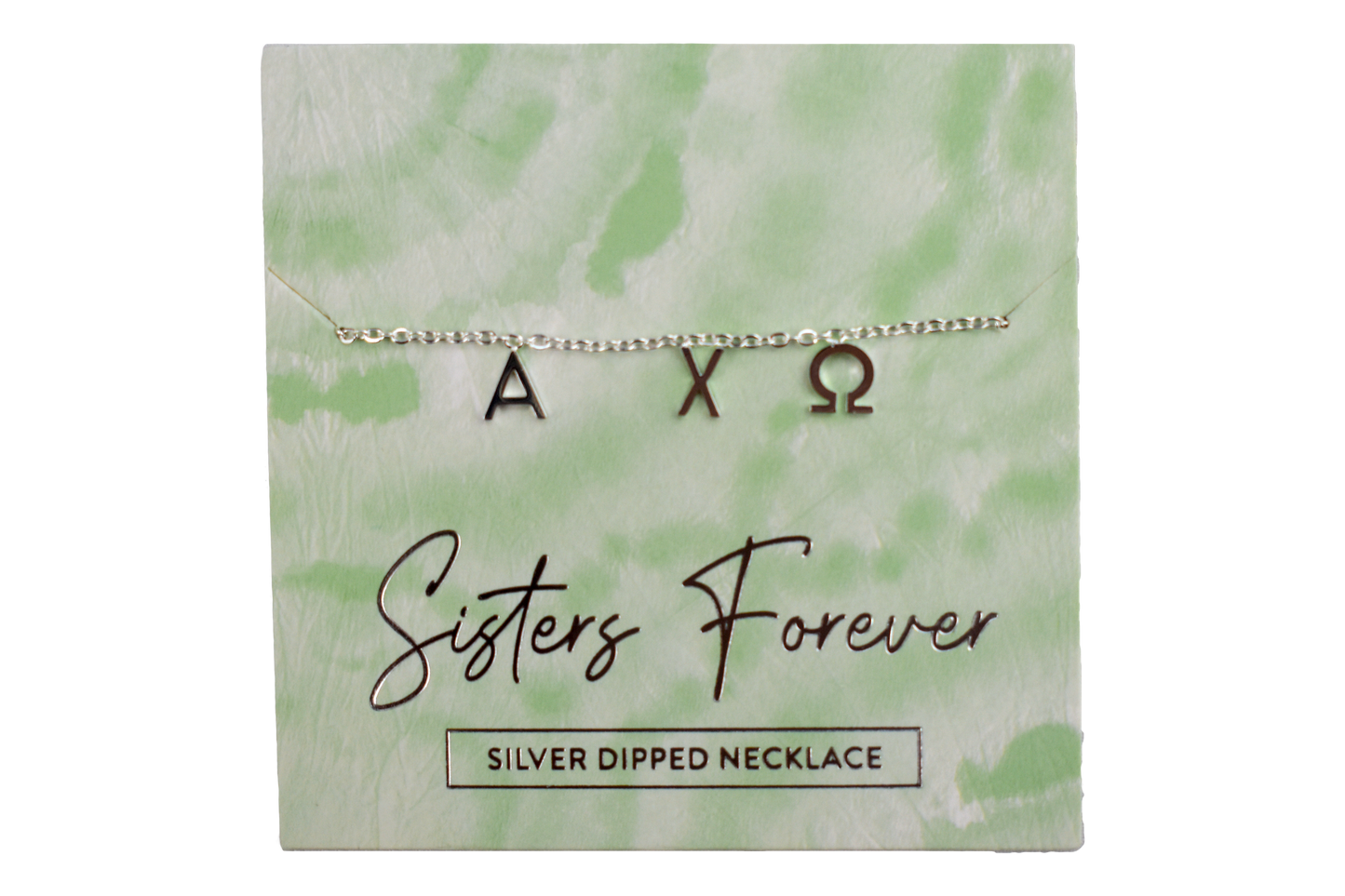 Alpha Chi Omega Silver Greek Letters Necklace
