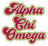 Alpha Chi Omega Retro Sorority Car Magnet Set of 2