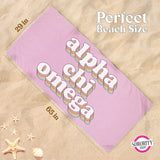 Alpha Chi Omega Plush Retro Beach Towel