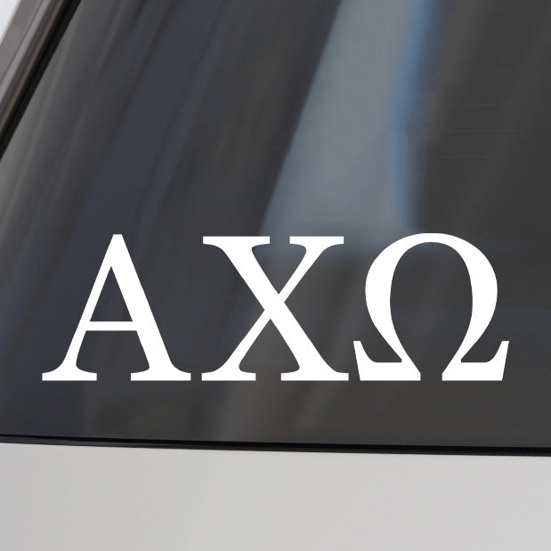 Alpha Chi Omega Car Decal Sticker- Greek Letters Design – Campus Connection