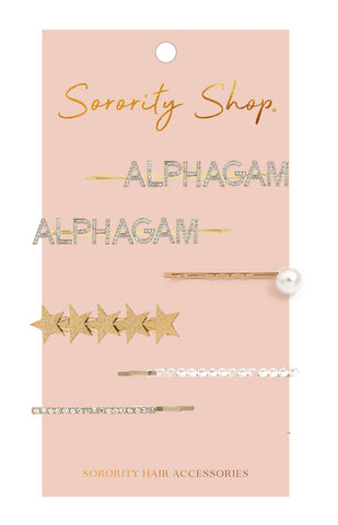 Alpha Gamma Delta Sorority Hair Clips