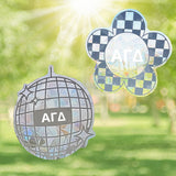 Alpha Gamma Delta Suncatcher Decals- Set of 2: Flower & Disco Ball