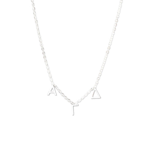 Alpha Gamma Delta Silver Greek Letters Necklace