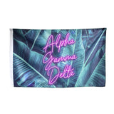 Alpha Gamma Delta Neon Palm Flag