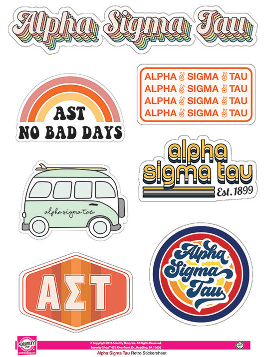 Alpha Sigma Tau <br> Retro Sticker Sheet