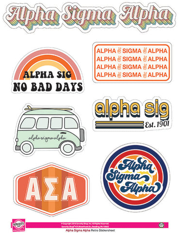 Alpha Sigma Alpha <br> Retro Sticker Sheet