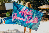 Alpha Gamma Delta Neon Palm Flag