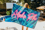 Alpha Phi Neon Palm Flag