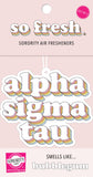 Alpha Sigma Tau - Retro Air Freshener - Bubblegum Scented