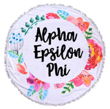 Alpha Epsilon Phi <br>Floral Fringe Towel <br> Blanket