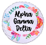 Alpha Gamma Delta <br> Floral Fringe Towel <br> Blanket