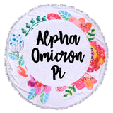 Alpha Omicron Pi <br>Floral Fringe Towel <br> Blanket