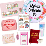 Alpha Omicron Pi Celebrate Sisterhood Sorority Gift Box- 10 unique items