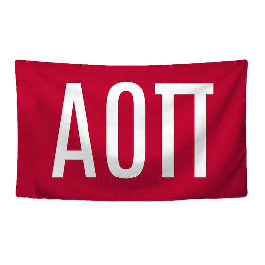 Alpha Omicron Pi Sorority Greek Letters Flag, Two-Color Design