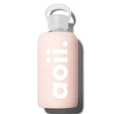 Alpha Omicron Pi Glass Water Bottle with Silicone Sleeve