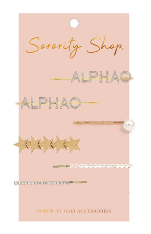 Alpha Omicron Pi Sorority Hair Clips