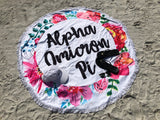 Alpha Omicron Pi <br>Floral Fringe Towel <br> Blanket