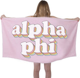 Alpha Phi Plush Retro Beach Towel