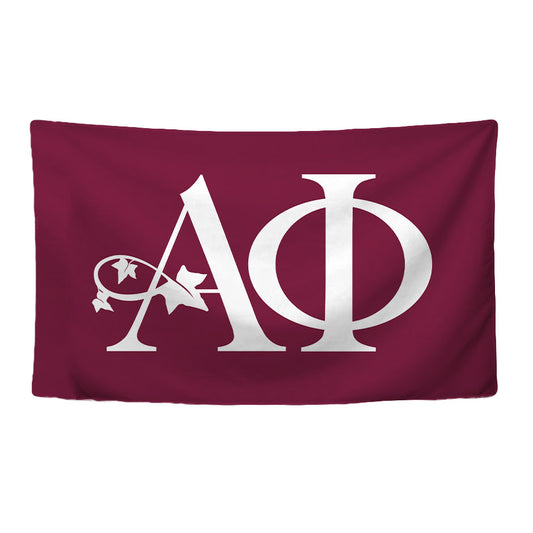 Alpha Phi Sorority Greek Letters Flag, Two-Color Design