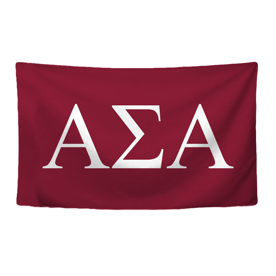 Alpha Sigma Alpha Sorority Greek Letters Flag, Two-Color Design