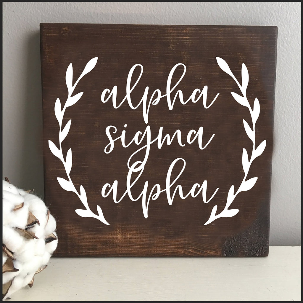 Alpha Sigma Alpha Wooden Wall Art