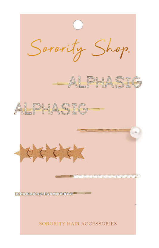 Alpha Sigma Alpha Sorority Hair Clips