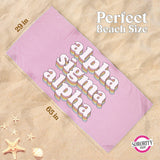 Alpha Sigma Alpha Plush Retro Beach Towel