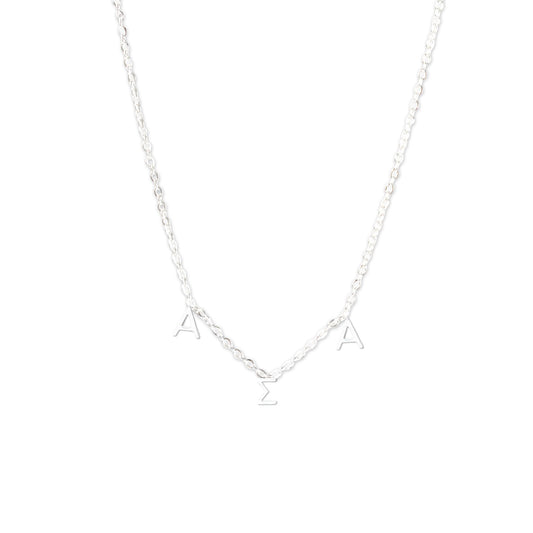 Alpha Sigma Alpha Silver Greek Letters Necklace