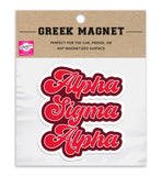 Alpha Sigma Alpha Retro Sorority Car Magnet Set of 2