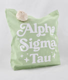 Alpha Sigma Tau Retro Pom Pom Tote Bag