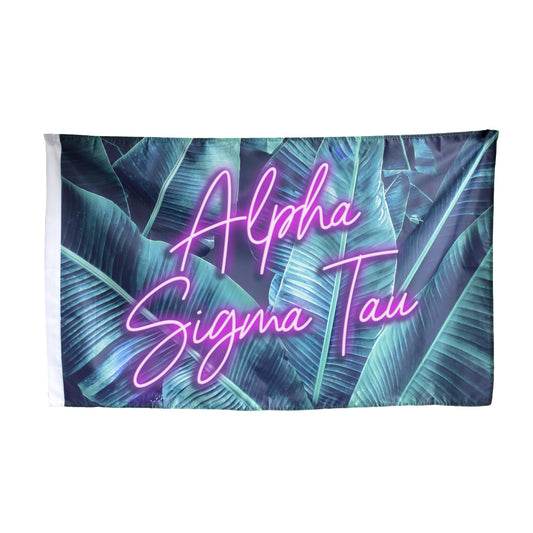 Alpha Sigma Tau Neon Palm Flag