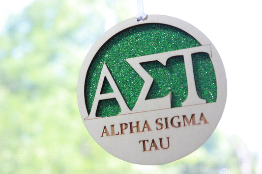 Alpha Sigma Tau - Laser Carved Ornament - 3" Round