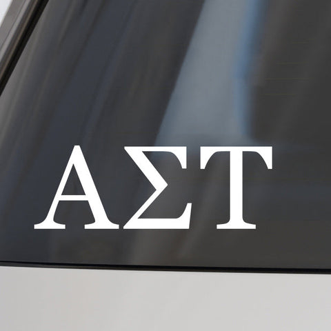 Alpha Sigma Tau Car Decal Sticker- Greek Letters Design